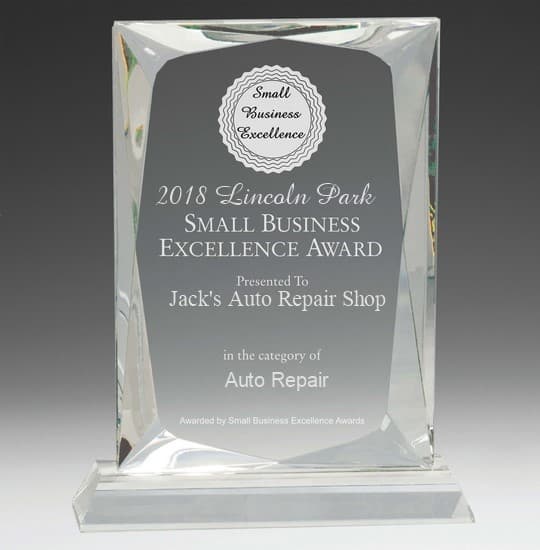 2018 Lincoln Park Small Business Excellence Award presented to Jack's Auto Repair Shop in the Auto Repair category