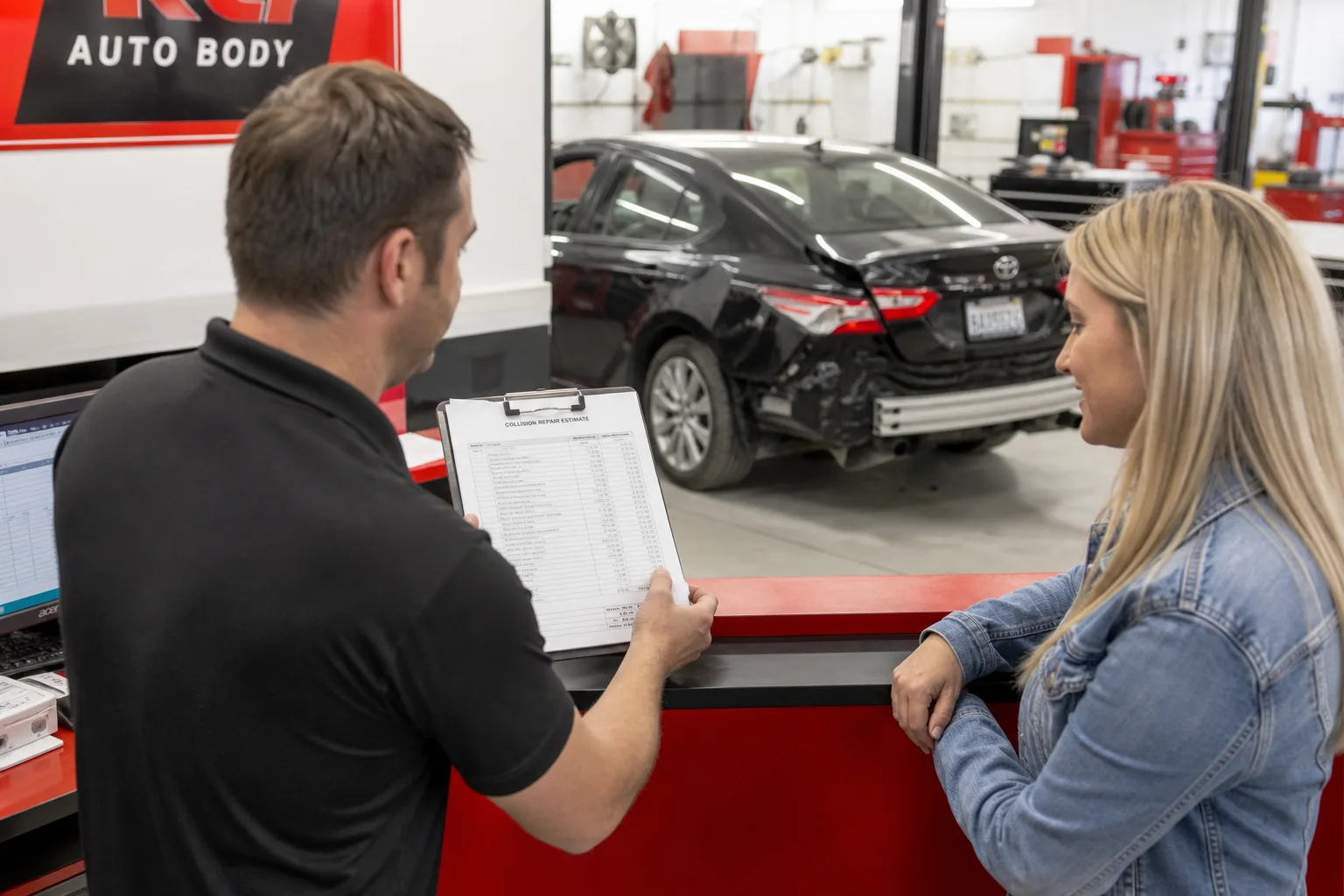 Insurance claim estimate and repair coordination at Jack's Auto Repair