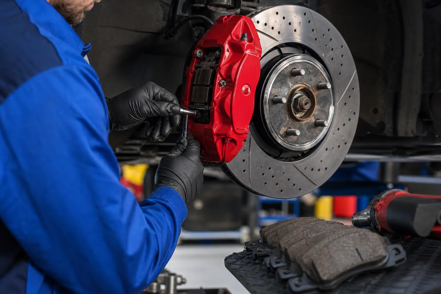 Professional brake caliper service with Snap-on tools at Jack's Auto Repair